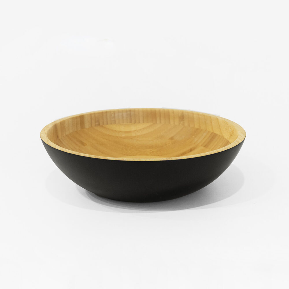 Medium black salad bowl