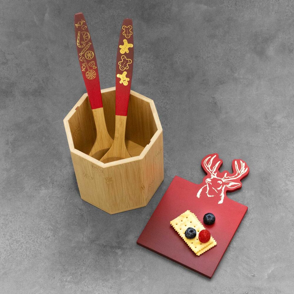 multi-use bamboo utensil holder