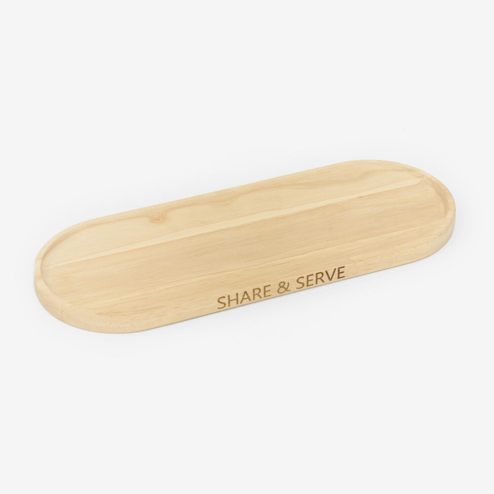 oval rubber wood serving tray