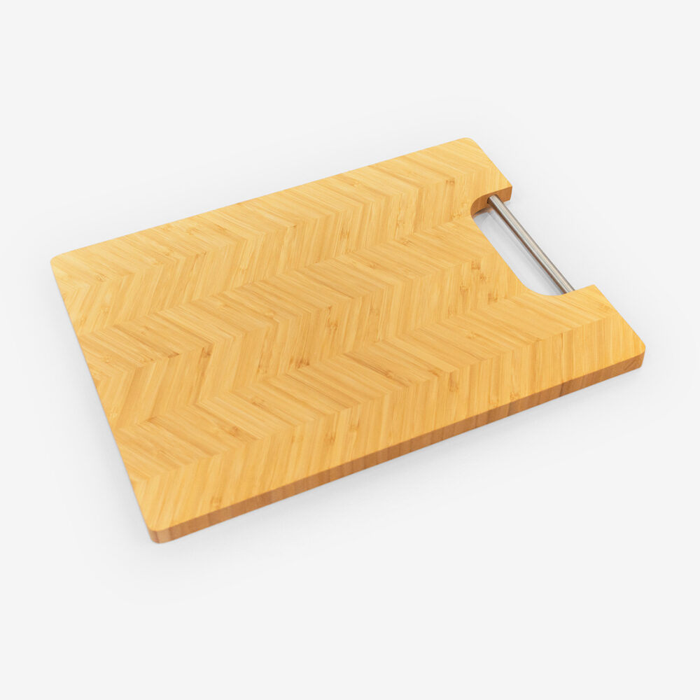 fisshbone bamboo cutting board with handle