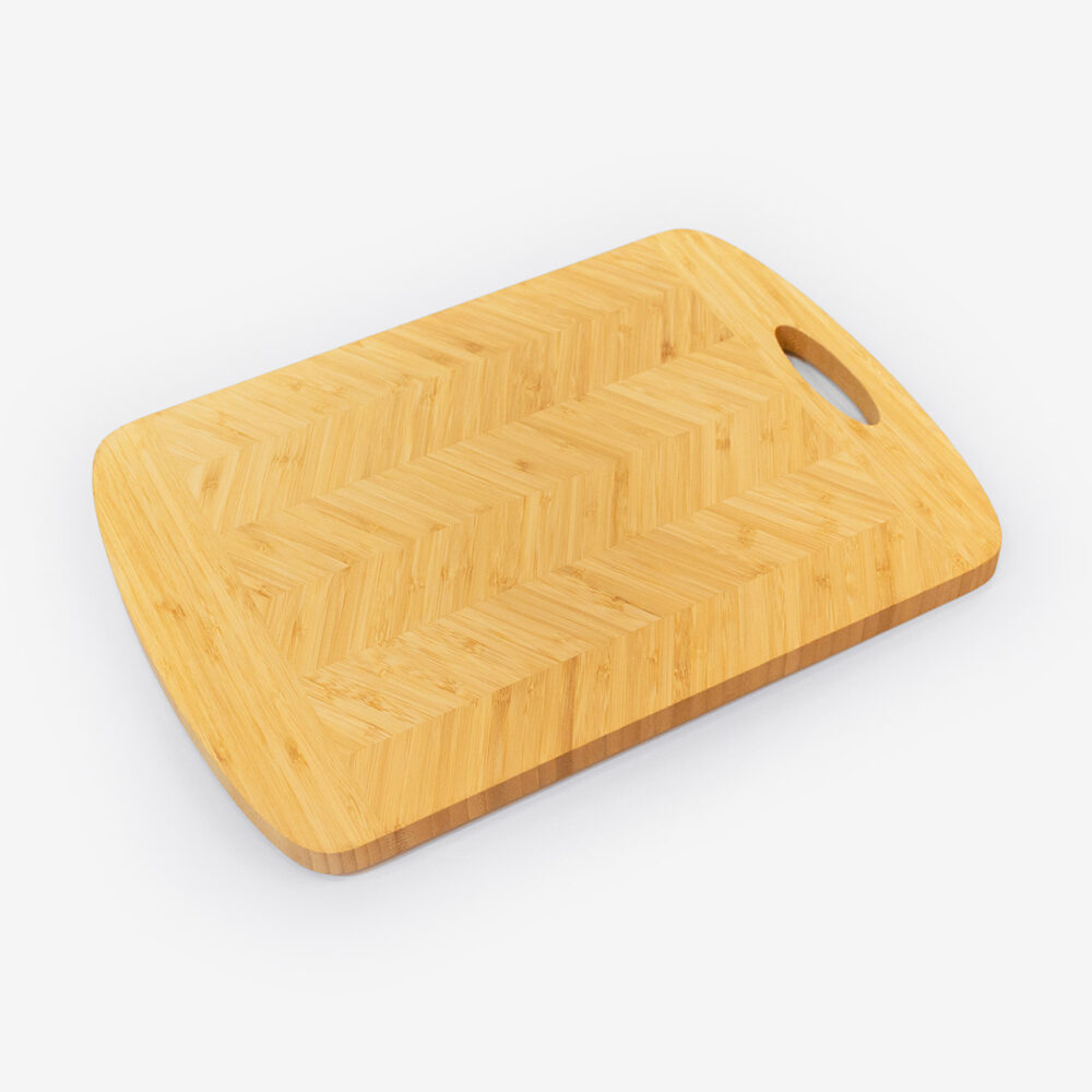 fishbone bamboo cutting board with handle