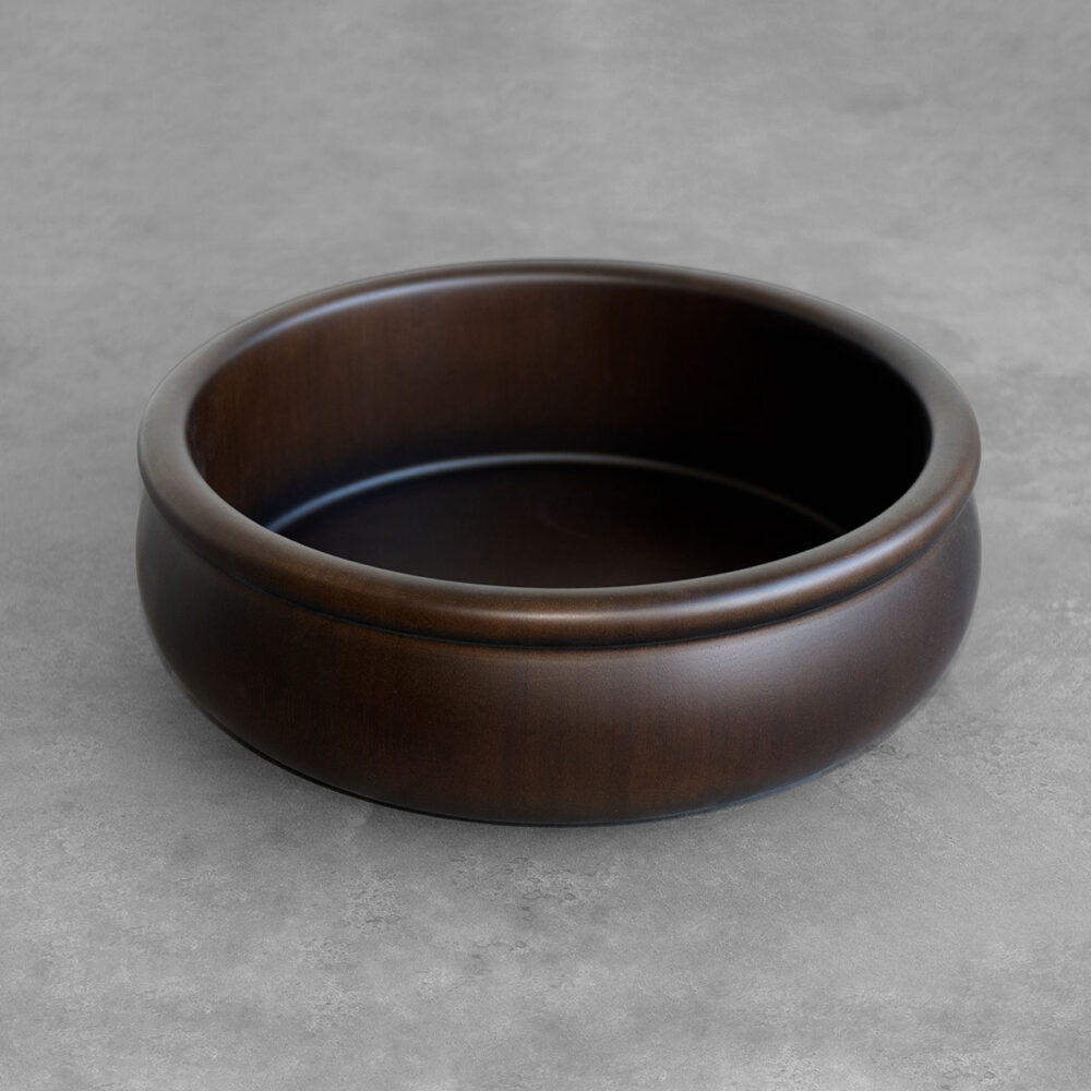 Set of 4 walnut color salad bowl